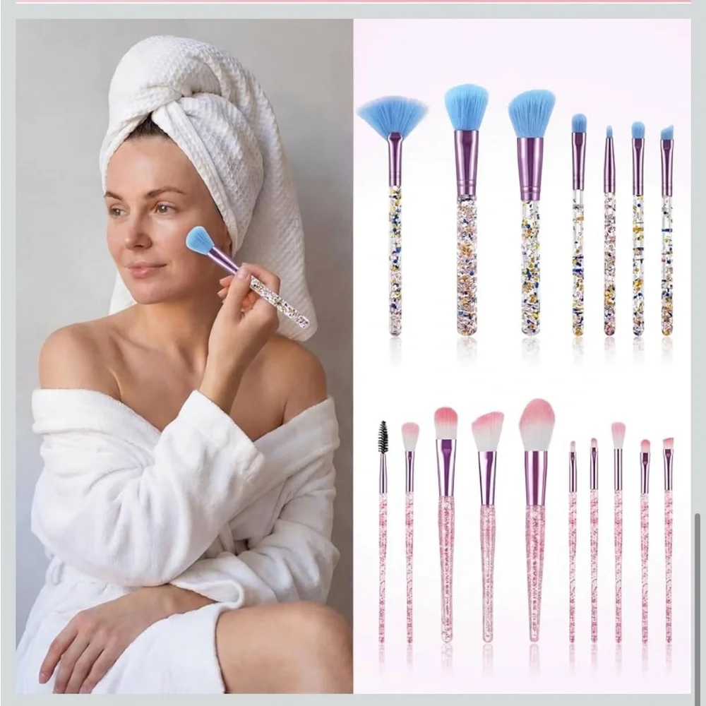Glitter Makeup Brush Set with Case